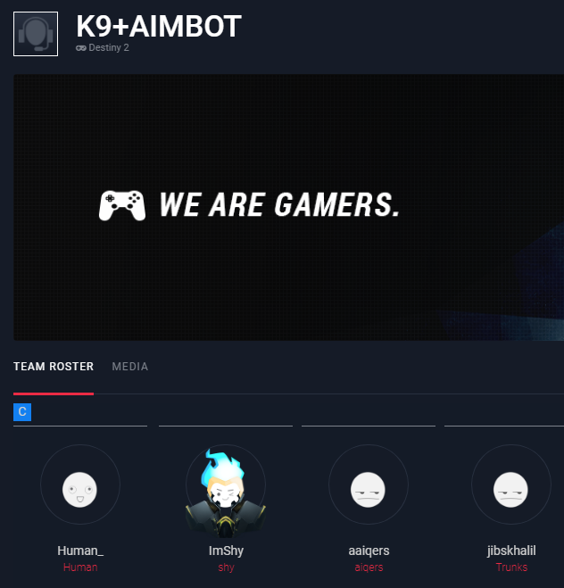 Some guys are impersonating my teammate, my clan, and me. They are also entering @AuraCrucible tournaments under our name... Not sure why anyone would do this, but just know if you see these guys around they aren't actual <a href="/CanineK9Gaming/">Canine</a> members.