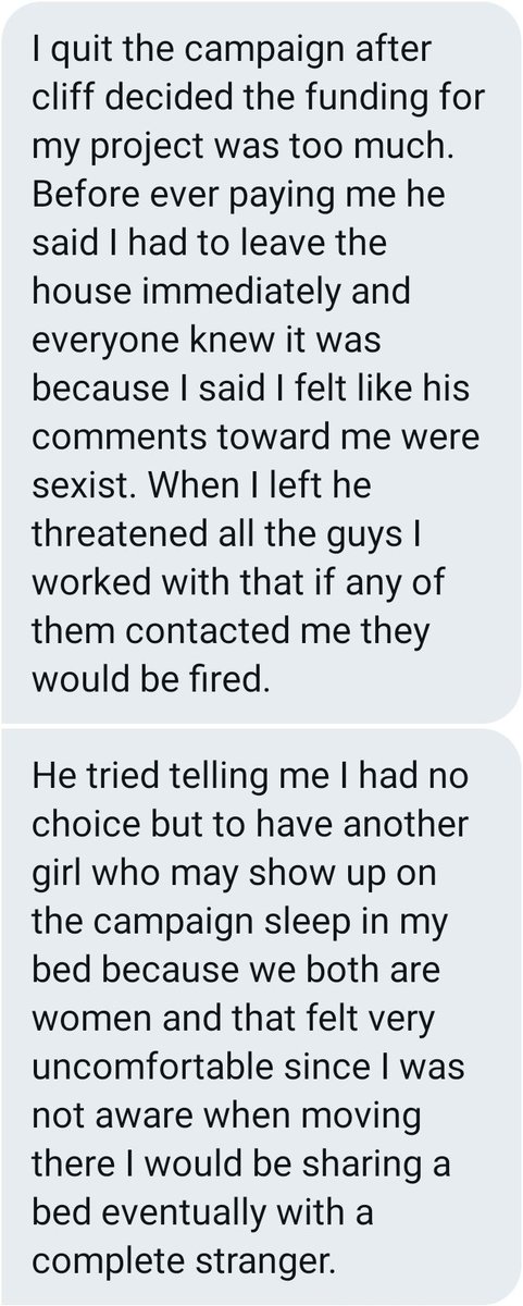 dm shared with permissionThe utter disrespect and misogyny on display by Cliff Maloney makes my skin crawl @YALiberty wya? #YALtoo  #FireCliff