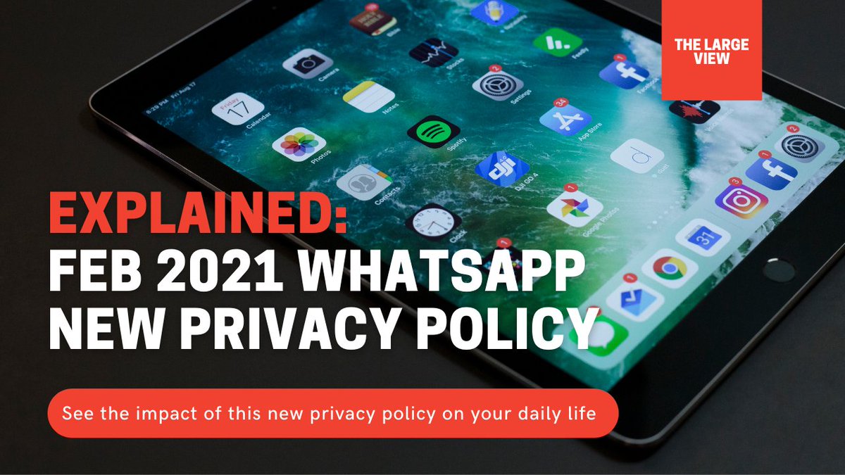 thelargeview's tweet photo. WhatsApp New Privacy Policy: Feb 2021
https://t.co/B8kd6OtIwr

#WhatsAppPrivacyPolicy #WhatsApp #February2021 https://t.co/mDSJGSZnUD