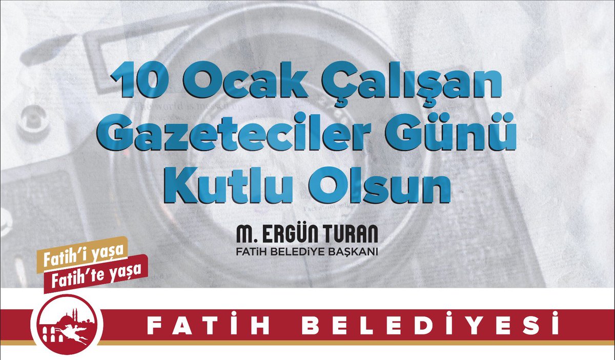 Doğru, ilkeli, tarafsız ve mesleki sorumluluk bilinci ile kamuoyunu bilgilendiren tüm basın mensuplarımızın, 10 Ocak Çalışan Gazeteciler Günü'nü kutlarım.