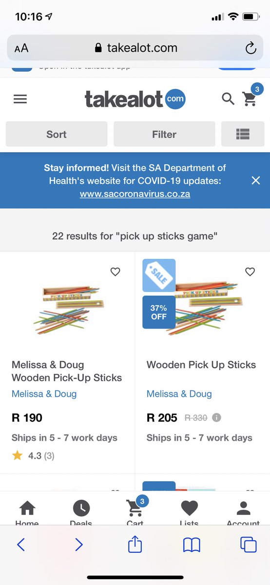 tomislavravic's tweet photo. Cmon @TAKEALOT , the same item on sale (37% off) is the more expensive item. https://t.co/ptqdWVxP5G