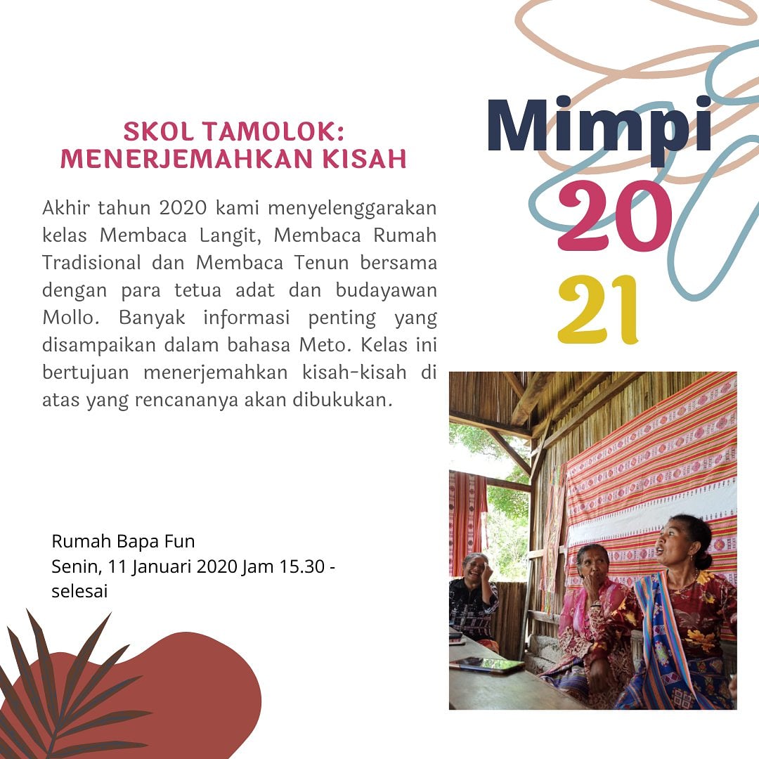 lakoatkujawas's tweet photo. Kelas besok ya teman-teman ketong terjemahkan samasama beberapa bagian versi bahasa Meto ke bahasa Indonesia dari kelas terdahulu (Membaca Langit, Rumah Tradisional dan Motif Tenun).
Jam 15.30 di rumah mama Fun. #skoltamolok #beingindigenous #becomingindigenous #activecitizens https://t.co/kByXg5yY1x