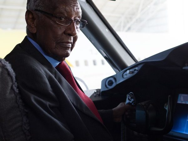 DrArkebe's tweet photo. The legendary Captain Alemayehu Abebe was the 1st black African commercial jet pilot &amp; 1st to fly cross-Atlantic in 1957! He signed me his book on his 90th birthday.  @flyethiopian was founded on 21 Dec 1945! Happy 75th anniversary to the PanAfrican pioneer airline &amp; its heroes! https://t.co/Necs5Rn1VG