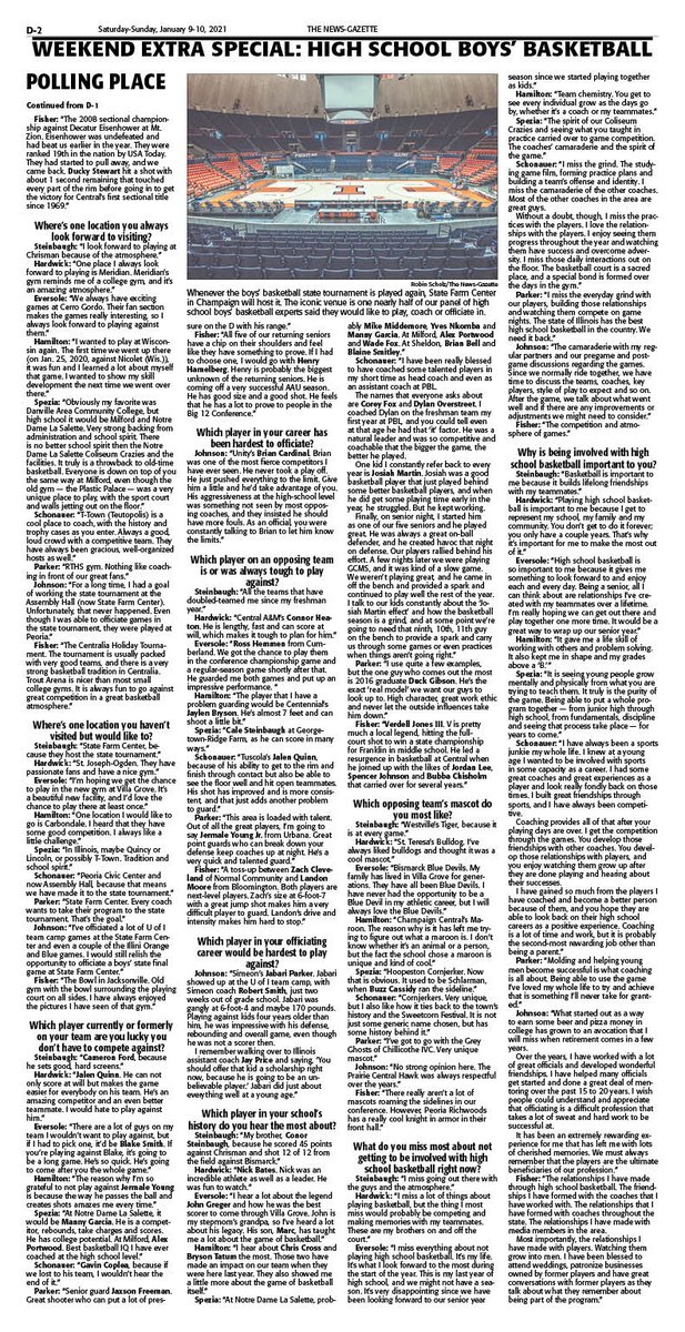 IlliniHQ's tweet photo. Sneak peek at Sunday's @news_gazette sports covers (and inside page devoted to #Illini hoops) feauring @srrichey on Ayo Dosunmu (@AyoDos_11), plus @Tatelines on #Illini football and @clikasNG has local experts weigh in on the area high school basketball scene.

@APSE_sportmedia https://t.co/BZKirfwFiw