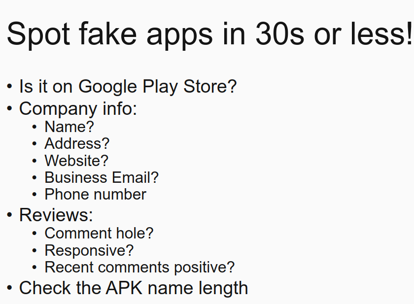 logic's tweet photo. How to spot 'fake' apps in @GooglePlay in 30 seconds or less - Join @Banbreach on #CashlessConsumer #PaymentDeepdives today @ 6 PM for a talk on #KillerLoanApps  https://t.co/IbEKmbh6N3 https://t.co/5F7u8Glwmp