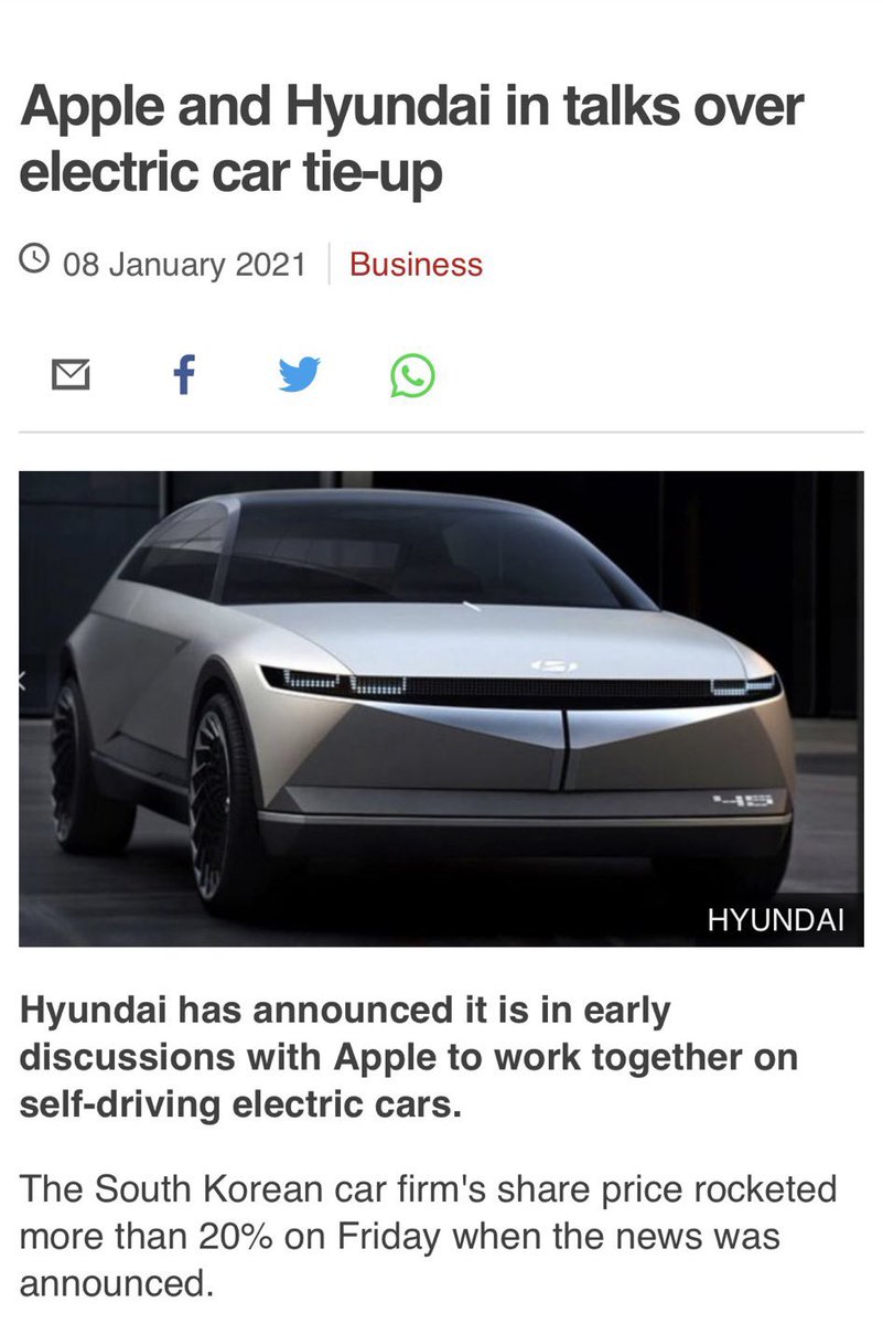 Jan 8th, 2020  $AAPL and Hyundai partnership rumor: