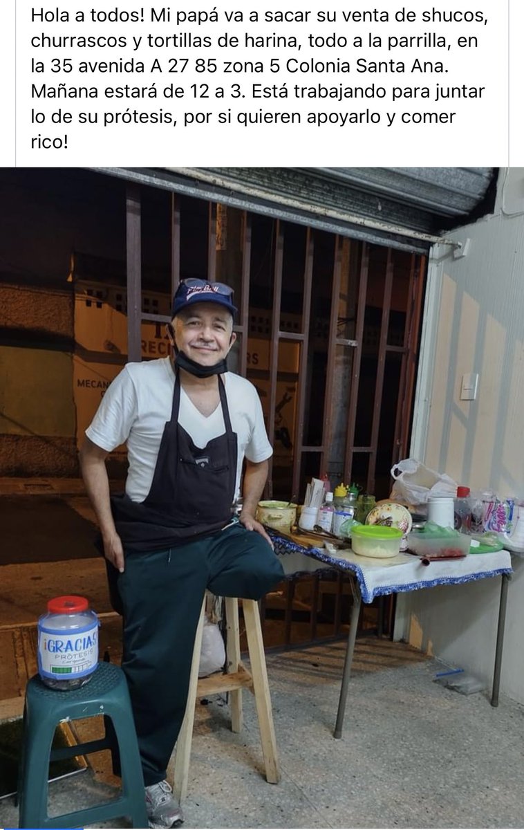 ElTaliban87's tweet photo. Por si quieren apoyar comprándole comida... o si conocen alguna fundación que le pueda dar la prótesis 🙌🏻 https://t.co/i18wpJSbJU