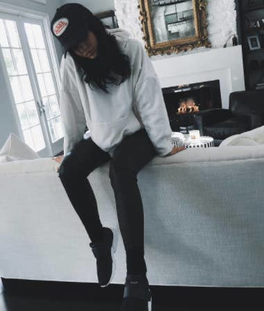 almost!!! kylie jenner nails the sitting position here but she does it on the wrong part of the couch
