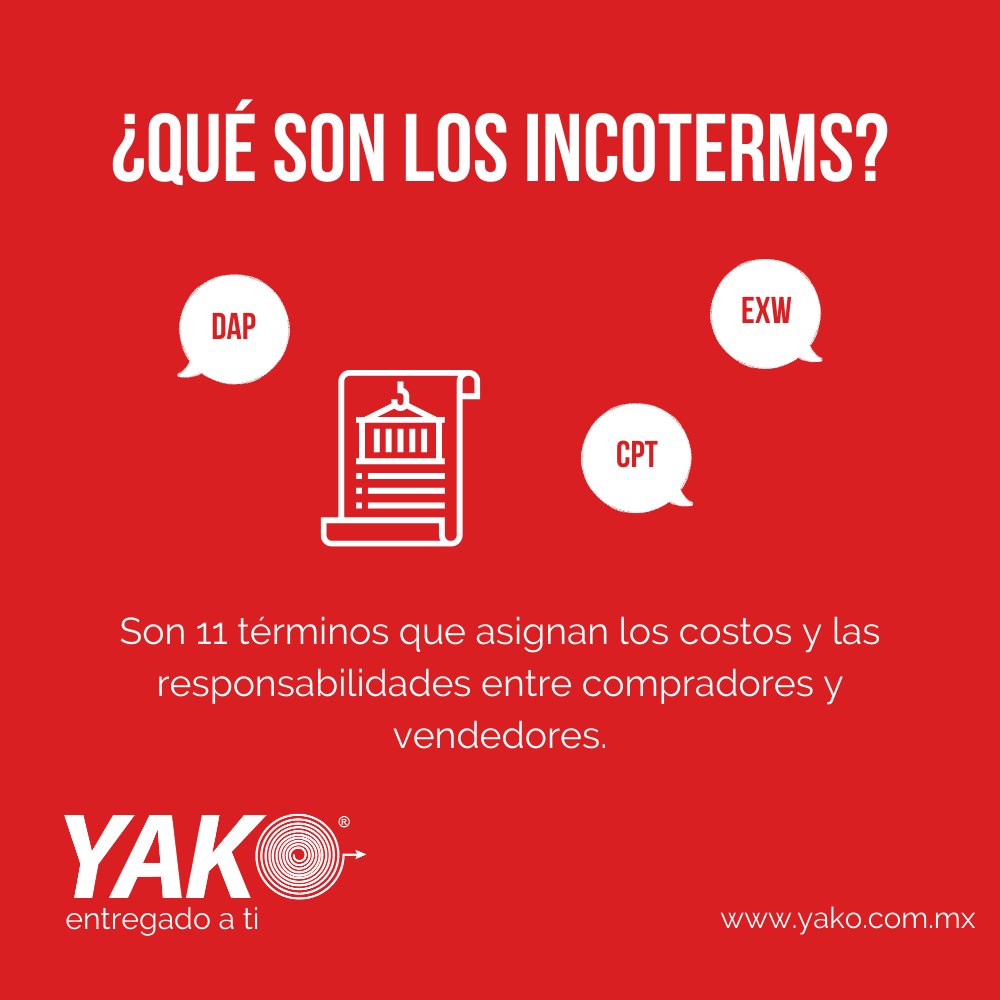 YakoMexico's tweet photo. ¿Lo sabías? 
Los #Incoterms sirven como reglas y como guía a #Importadores, #Exportadores #Transportistas, y estudiantes de #ComercioInternacional
Entra a 👉 https://t.co/XWjg9hjmbT y solicita tu cotización.
#pideunyako https://t.co/vRuqO2Ihvx
