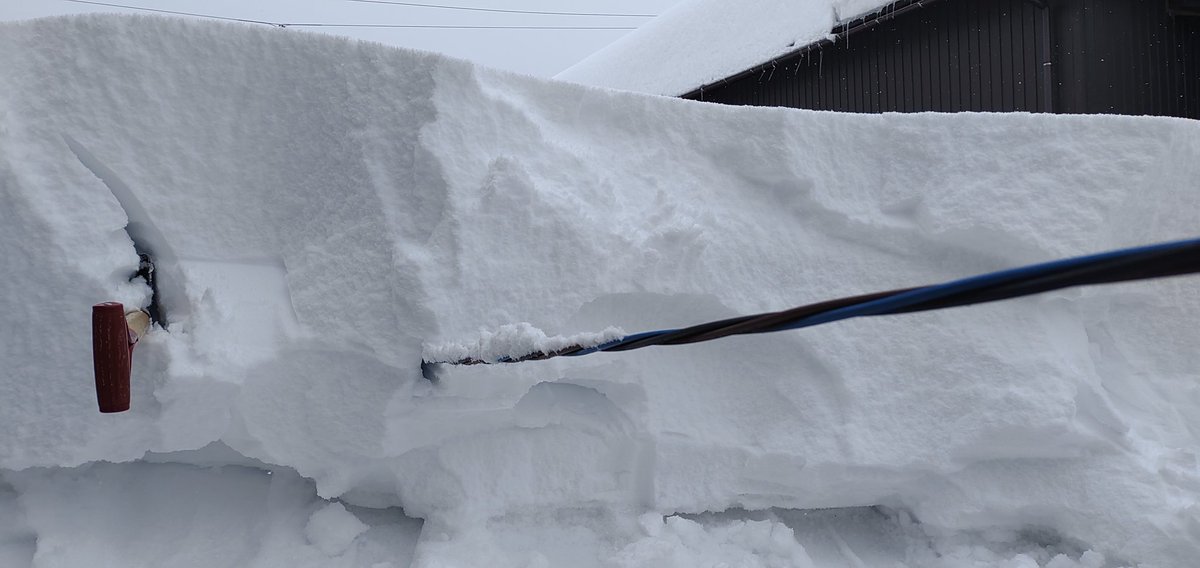 ぽえぽえ 雪山だけで車庫登れるようになった もはや溶かすという段階ではなく 圧雪して道を作り排雪ルートを確保し続けるのが直近の課題 ある程度の強度の圧雪技術が長靴で強く踏みつけるという術しか無いというところにビジネスの可能性を感じる