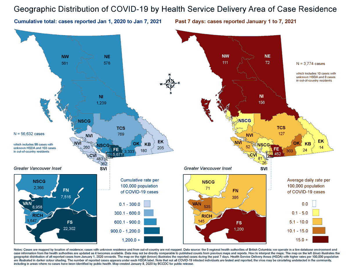 1. GOOD NEWS (or so I thought): North Shore Coast/Garibaldi recorded only 71 COVID-19 cases last week. That's a third of the cases from a couple months ago. This map shows the good news!