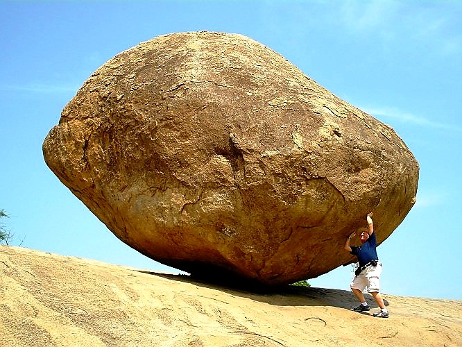 We all know about the 8 man made wonders of the World.Let me show you one of Krishna's wonders.A 20' high & 250ton rock boulder known as KRISHNA'S BUTTERBALL perched on a slipperly slope of a hill less than 4' base refusing to give in to gravityMagic? Read on #talesofkrishna