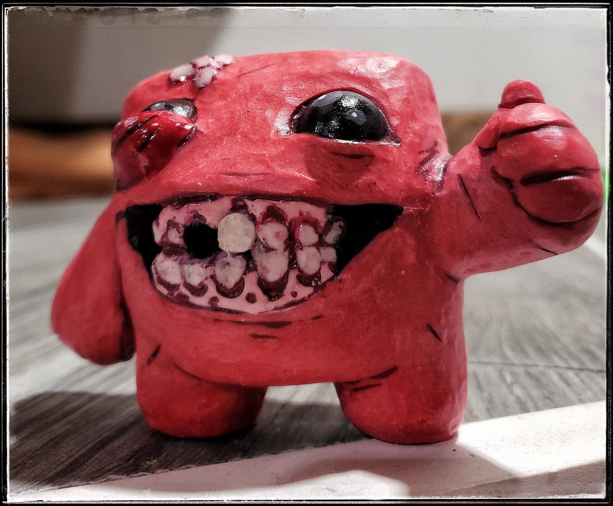 foetum's tweet photo. Meat Boy figure @SuperMeatBoy @edmundmcmillen #SuperMeatBoy https://t.co/AmDq84lG1e