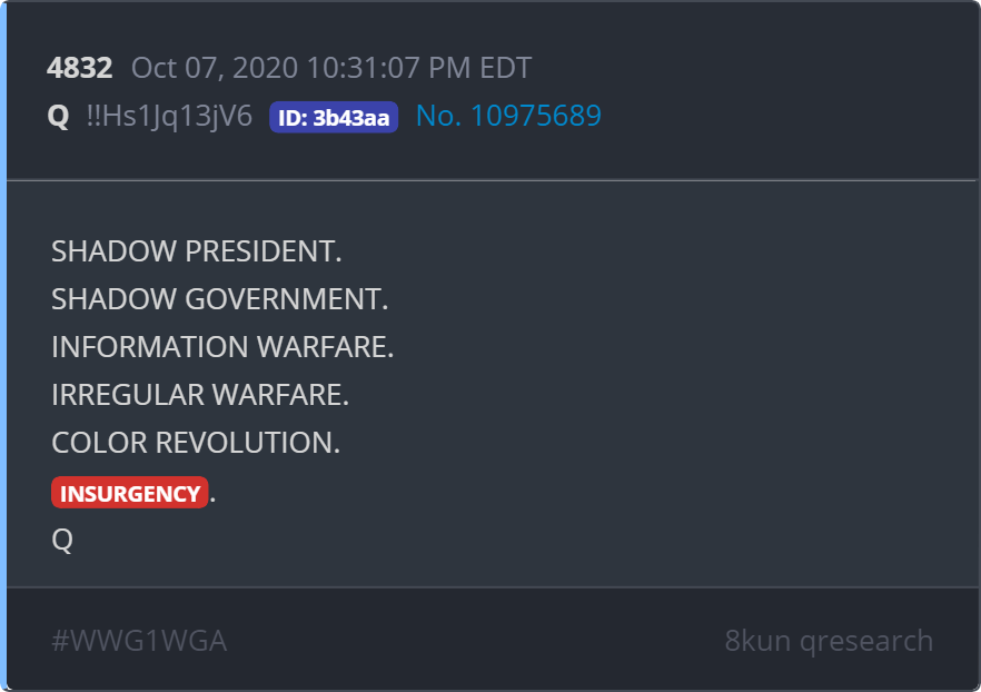 Insurrection Act coincides with something else here. When an Insurgency goes full blown, it becomes an Insurrection. Whenever you have an Insurgency operating in a country, you develop a Counter-Insurgency Task Force. Small Contingent, Massive Capabilities. (6/24)