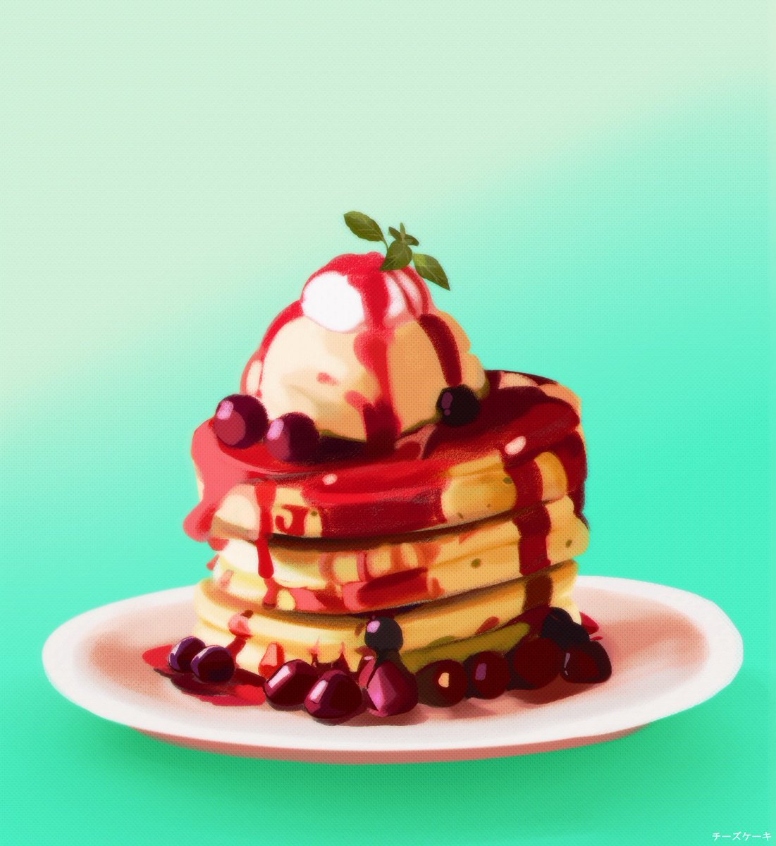 チーズケーキ Commission 0 3 Illustration イラスト 今日は パンケーキの日 ので パン ケーキ描いた パンケーキを食べたいよねぇ