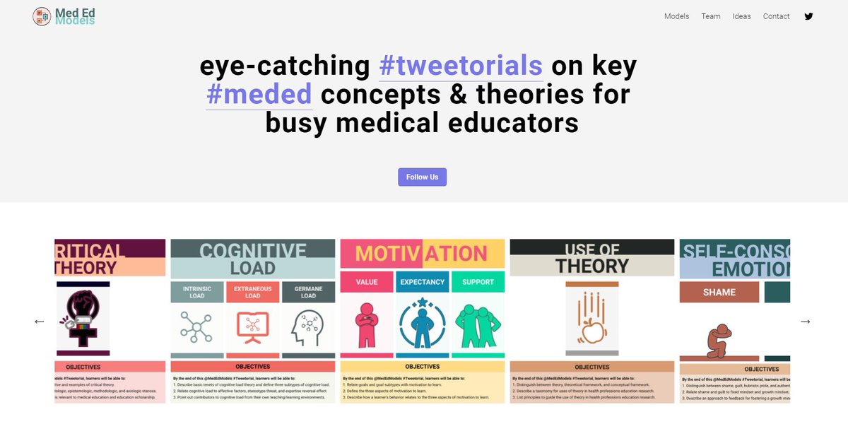 #MedTwitter: we are thrilled to share the new #MedEd Models website! There you can find all our MEMs in one place and suggest topics you'd be interested in learning about in future #Tweetorials! Check it out here: mededmodels.com