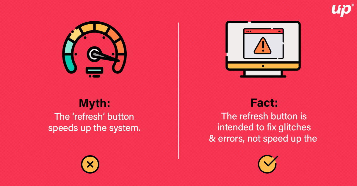 FluperOfficial's tweet photo. Contrary to popular belief, clicking the refresh button won’t speed up your computer. It is meant to fix system errors only. 

#myth #facts #technology #fluperupdate #fluperwins #bestworkspaceindia #bestworkspace #bestworkplaces #superfluper #fluper https://t.co/dJJDI1BfSN
