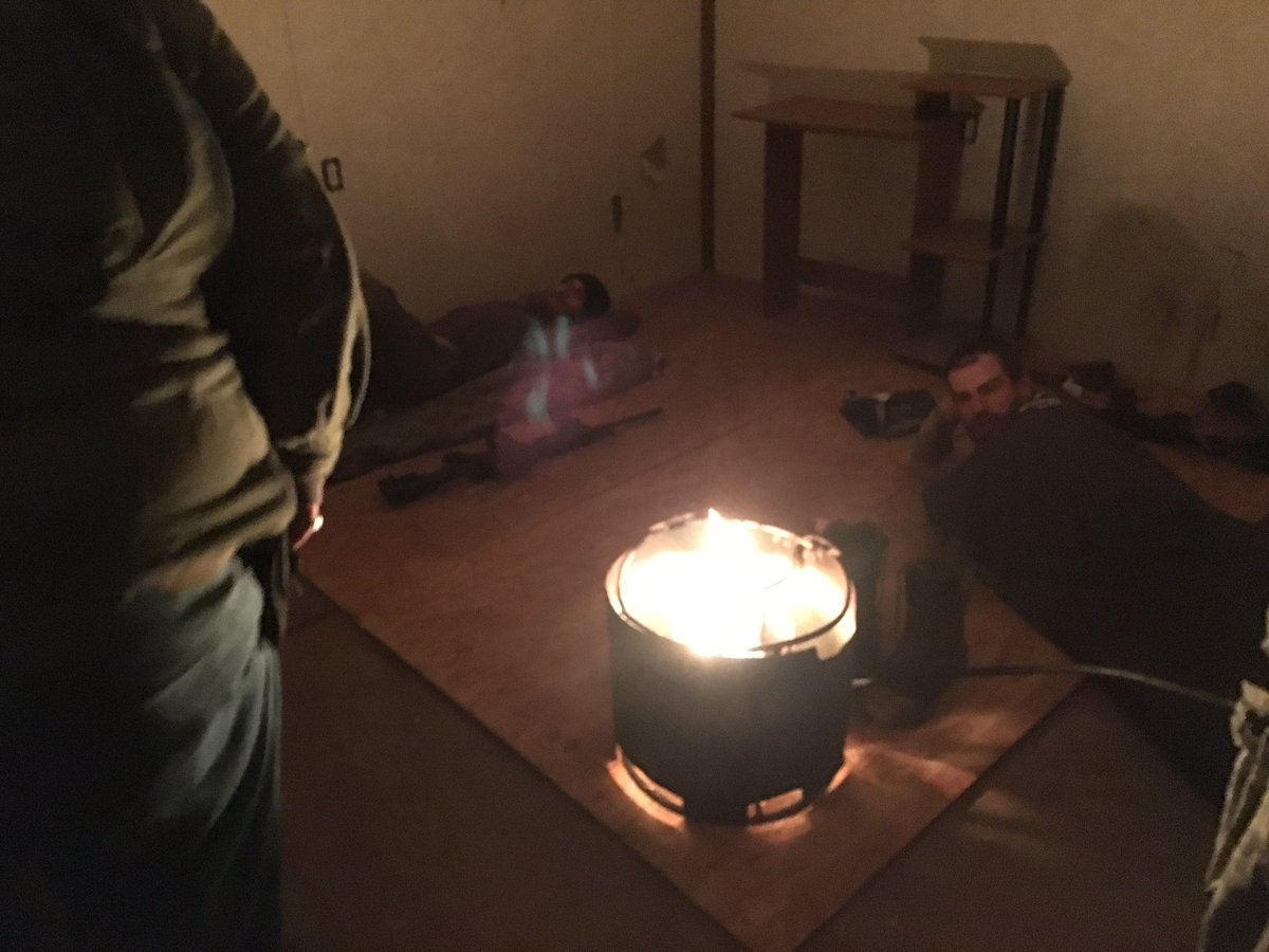 They chugged liquor for hours & slept in a tiny wooden bldg full of live ammo & explosives feet from a large indoor propane fire. Two passed out drunk - one on a toilet and one in the cold next to another open fire. They slept hours past their intended training start time. 5/7