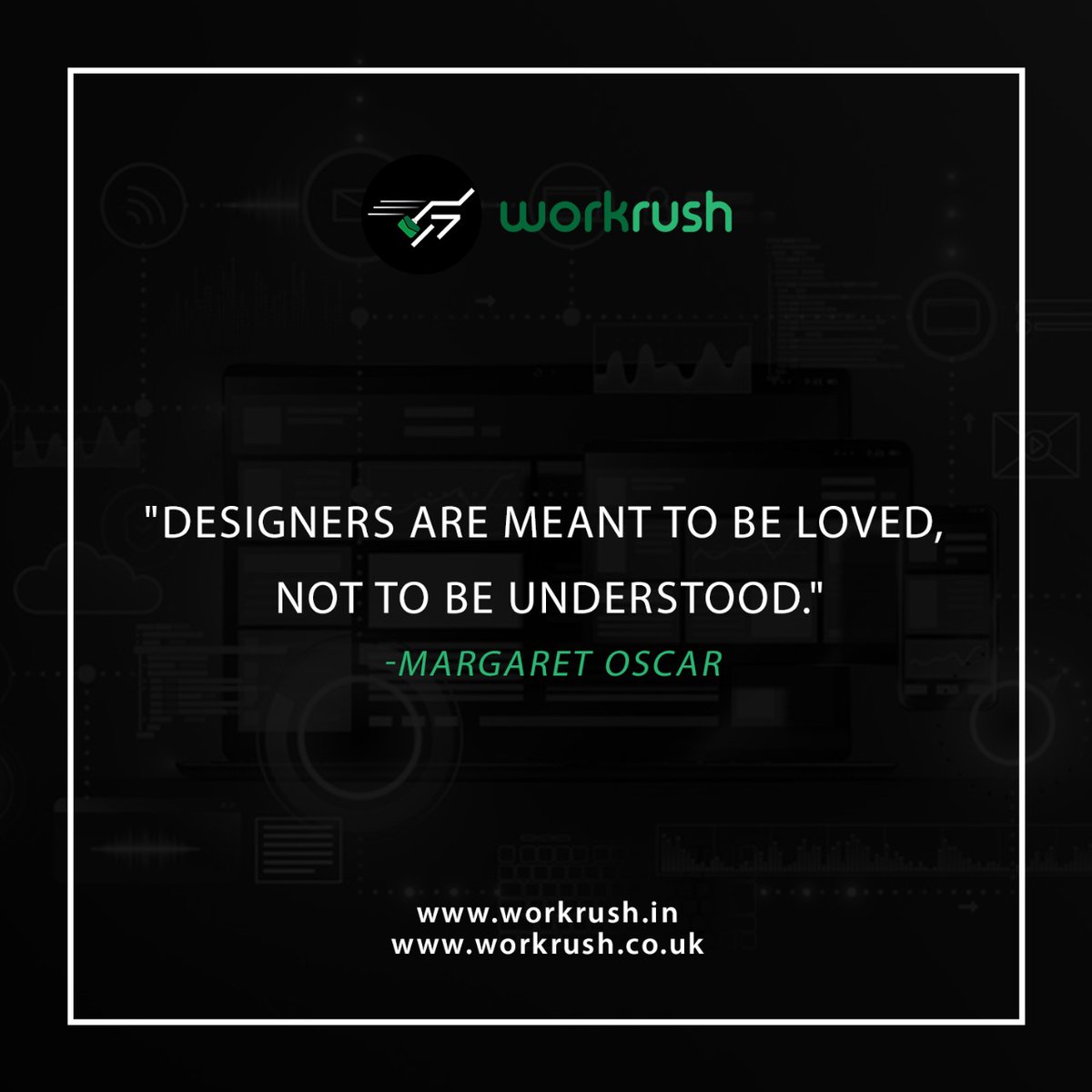 Workrush_'s tweet photo. “Designers are meant to be loved, not to be understood.” ― Margaret Oscar
We too believe in the saying and we are working on providing the best web design services for you.
For best website design services DM us now.
.
.
#workrush #quoteoftheday #design #website #startups https://t.co/Pbm6Jr6BCw