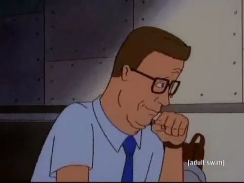 reactions on Twitter: "hank hill king of the hill trying not to laugh  https://t.co/5Kmhf43Jqj" / Twitter