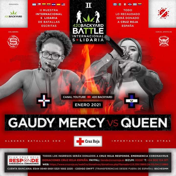 LeyendasDelFree's tweet photo. Batalla confirmada para la 2da internacional #420BackyardBattle

◽️GAUDY MERCY🇩🇴 VS QUEEN🇸🇻

Batallas de exhibicion benéfico para organizaciones que combaten el COVID-19 https://t.co/ropBKuqFfN