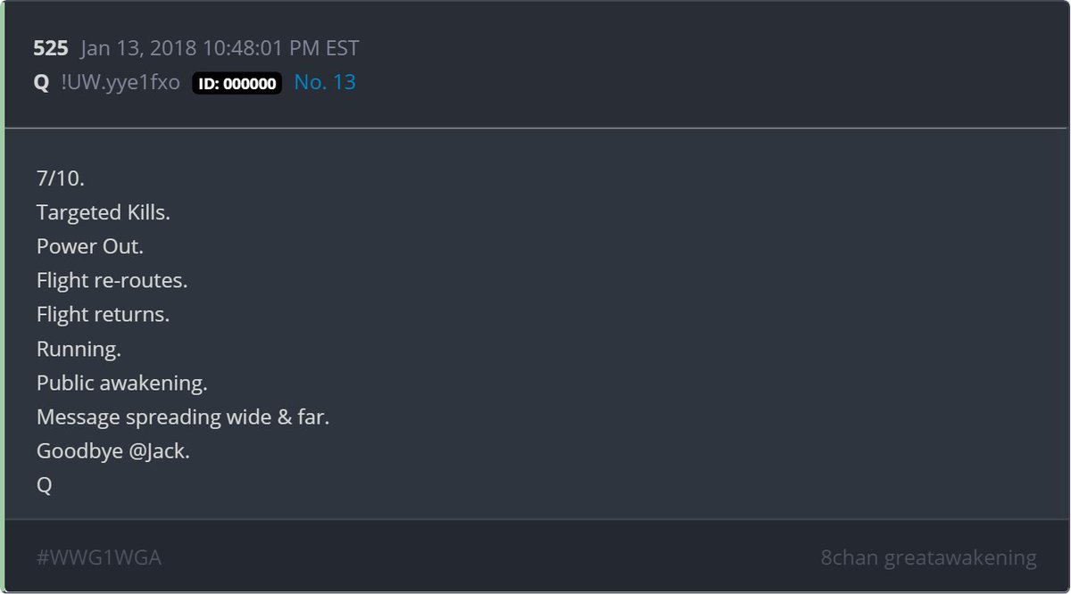 Now watch what happens next. Dems will move to blame INSURRECTION on Trump and how he was coordinating with the Q Conspiracy...Then...First Marker. 11.3 is confirmed. 1/13 <-- 7/10 =017 GO. [10] Days. Darkness. CHECKMATEThe Storm Is Upon Us....