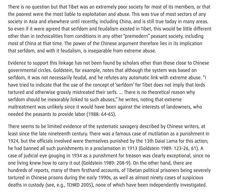 2.2) China claims that Tibet was feudalistic and that there was systematic exploitation. But these are disputed since Tibetans had ample freedom and social mobility; had a legal system they could appeal to; and there is no evidence of large scale abuse   https://bit.ly/3s8jchf&nbsp;