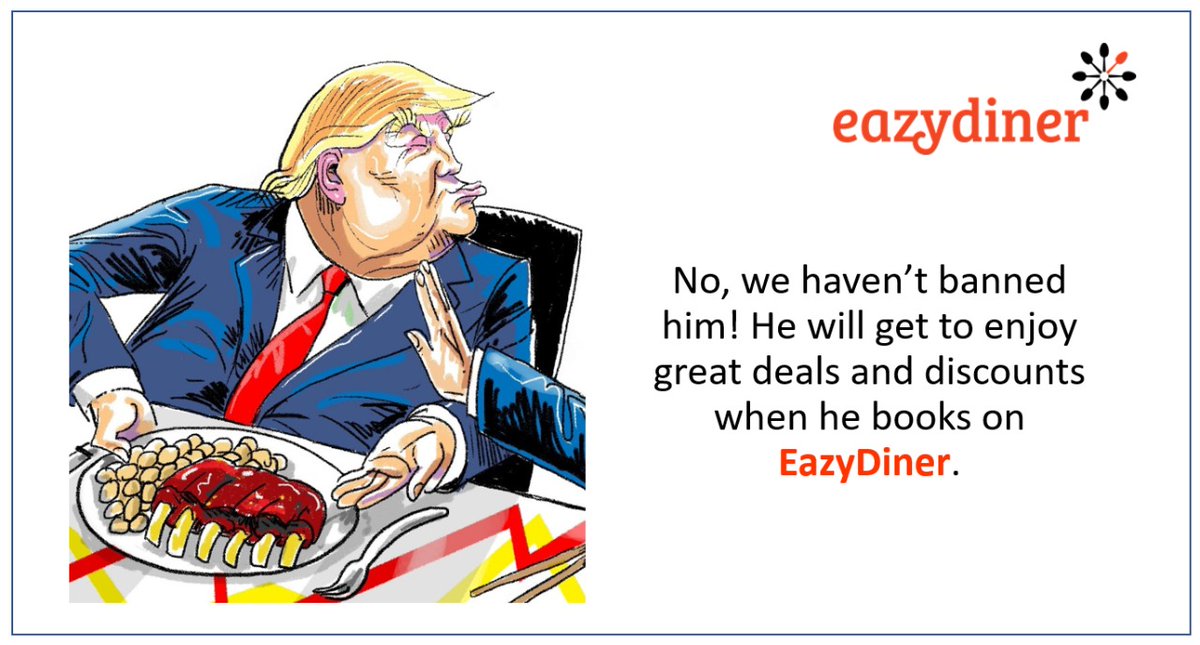 eazydiner's tweet photo. But but but...good & decent behaviour is an absolute-must!
.
.
#donaldtrump #donaldtrumpbanned #donaldtrumptwitter #DonaldTrumpsuspended https://t.co/A7LUDG83Rc