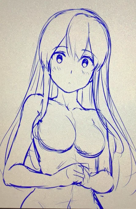 日は赤城さんモデルに絵の練習してるのだけど髪解いた磯波ちゃんともみあげの量以外変わらない事に気付いた… 