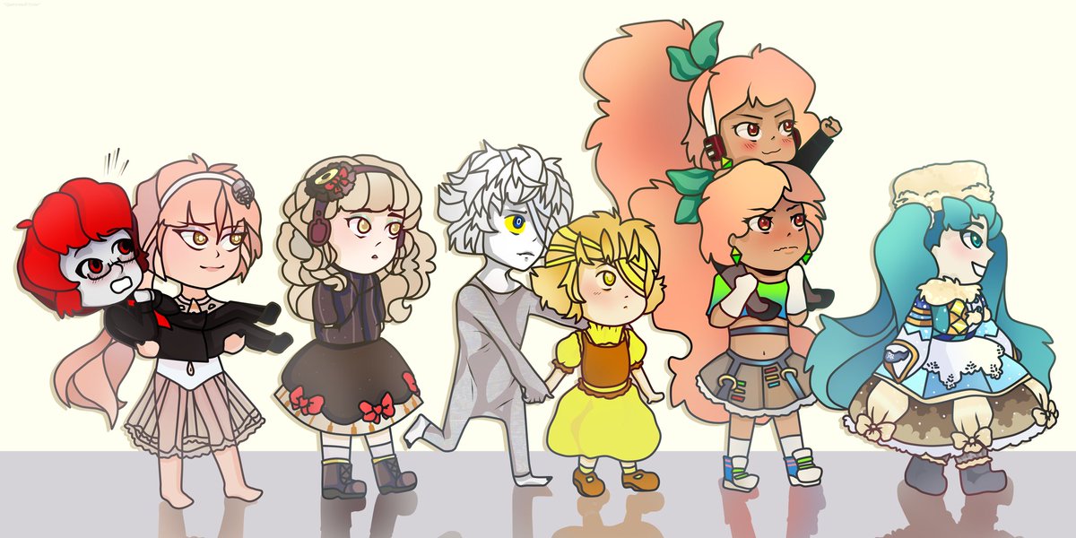 leshy_music's tweet photo. Art by KapV3
It's my characters (based on vocaloids) from my original songs, who illustrated by KapV3, and she drew their on this art. I like it ❤️
#Nekomura_Iroha #NekomuraIroha #Fukase
#MAYU #Oliver
#Ruby #Hatsune_Miku #HatsuneMiku
#Vocaloid #aroip #vocaloidrus https://t.co/KPLJAuK8ME