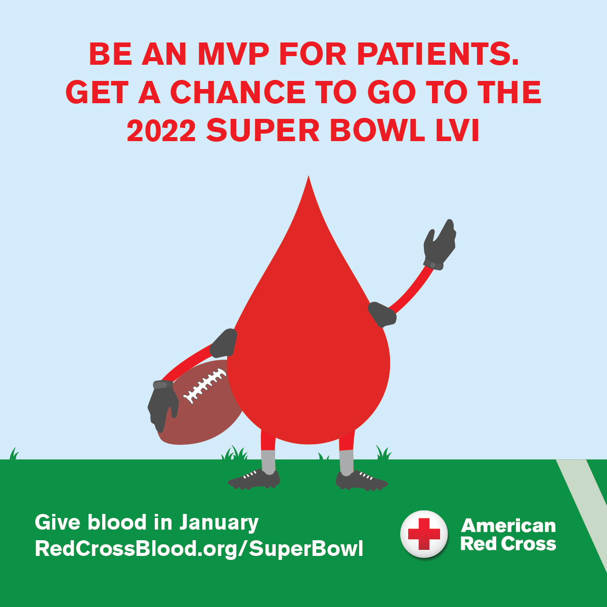 RedCrossAZ's tweet photo. #AMRedcross needs help blood, platelet, and plasma donors across the U.S. to ensure patients continue to have access to life-saving blood products. In thanks for giving in Jan. 2020, you'll be entered for a chance to win a getaway to 2022 #SuperBowl LVI! https://t.co/yokSc5vJrx https://t.co/OD1SiyCkt3