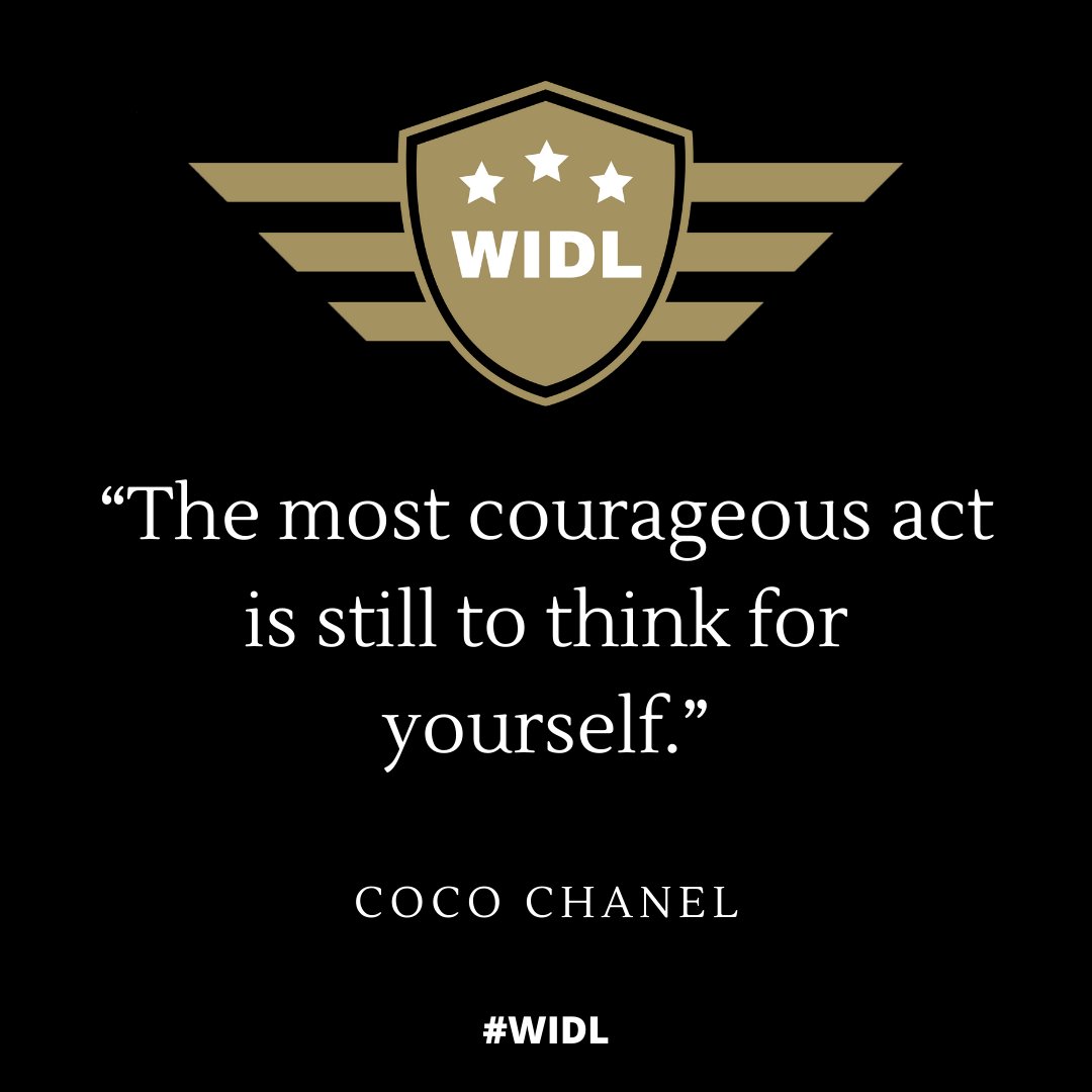 duvall_jd's tweet photo. “The most courageous act is still to think for yourself.” 
- Coco Chanel 

Learn more at 👉  @Women in Defense Logistics
Follow us at #WIDL 🚀  

#LOA #AMCL #Logistics #Women #Letsconnect #Leadership https://t.co/PUz5x5oL6Z