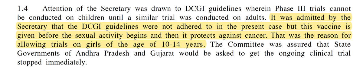 I realize that memory is really fleeting, especially during these times where Science is sacrificed at the alter of ideology, but let me remind you what the Parliamentary Standing Committee on Health had said in its 72nd report not long ago (in 2013) @Anurag_Dwary  https://twitter.com/sharmasupriya/status/1348125764080701440