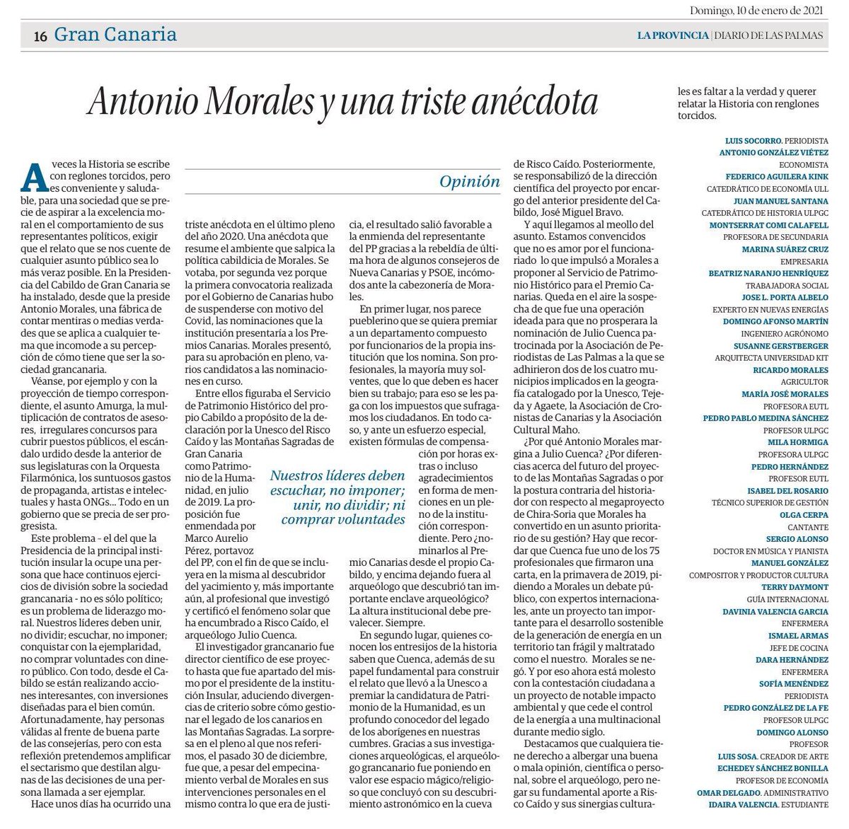 Es una evidencia que la sociedad grancanaria pide hoy un cambio. La soberbia y el liderazgo no son buenos aliados.  #GranCanaria <a href="/GranCanariaCab/">Cabildo Gran Canaria</a>