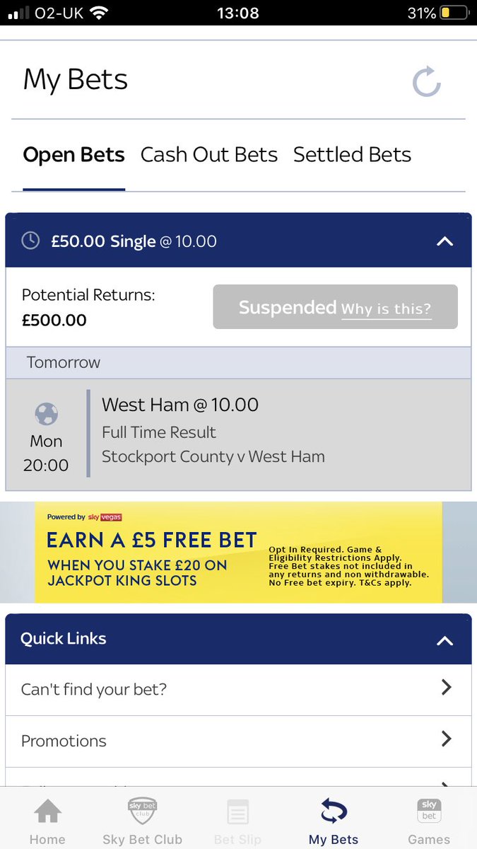 mickycorr's tweet photo. @SkyBet hope your not trying to get out of honouring my successfully places bet https://t.co/HtrB9YWdMR