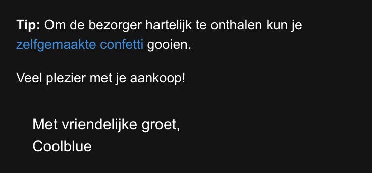 fdruiter's tweet image. 💯 punten @Coolblue #confetti #bezorger