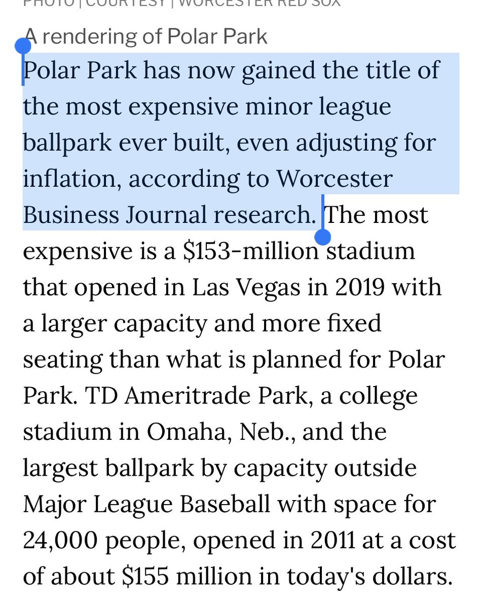 And with that, we now have a record-breaking ballpark, per  @WBJournal: the most expensive ballpark ever built even adjusting for inflation.