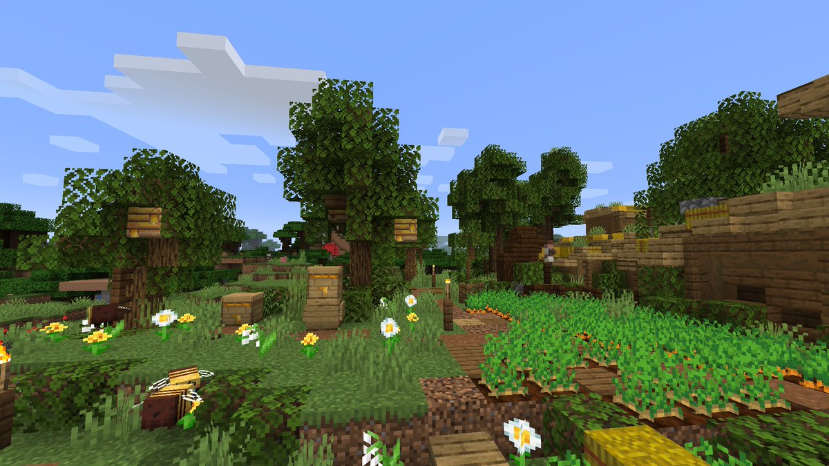 hespalus's tweet photo. fully functional with villagers living and working in the houses, along with a small church and a market place! (2/2) https://t.co/ZA77Ka7gw1
