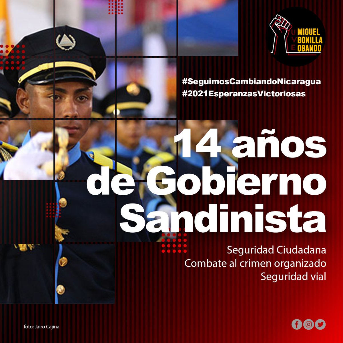 #2021SeguimosCambiandoNicaragua 
#2021EsperanzasVictoriosas 
#ManaguaSandinista #10Enero <a href="/JuanMunguiaH/">Juan Munguia</a> <a href="/YaraGmez/">Yara 🇳🇮</a> @BesosPlacer <a href="/DeSandinista/">Canal Sandinista de Nicaragua</a> <a href="/ManuelF34358019/">Manuel Flores</a> <a href="/SergioJarquinB/">Sergio Jarquin</a> <a href="/voxsandinista/">voxsandinista</a> <a href="/AlvaroTrejosC/">Alvaro</a> <a href="/erickriosjs/">Erick Rios</a> <a href="/EsteRiguero/">Riguero Este</a> <a href="/FirmesP/">Firmes Por la Paz</a>