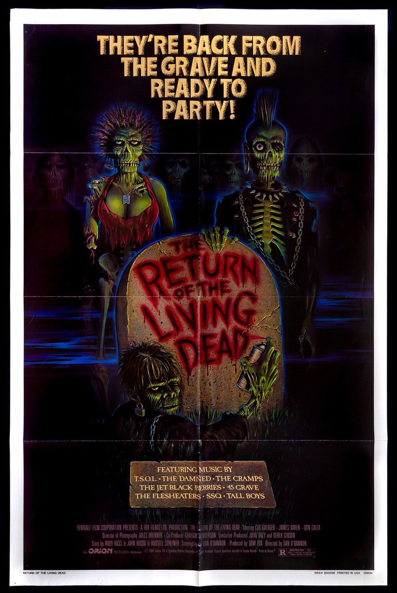 10. THE RETURN OF THE LIVING DEAD (1985)My favourite zombie movie. This punk rock horror film is the perfect blend of scary, funny, and even sexy.Nihilistic in ways only the 80s could bring, this horror comedy is always a great way to spend your time. #Horror365