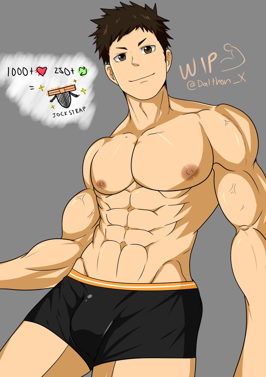 Dalthon_X's tweet photo. Colored Daichi!~
(1K+ likes and 250+ RT's for the jockstrap version 👀💪🏐)
#bara #muscle https://t.co/gIjkfmlWdl