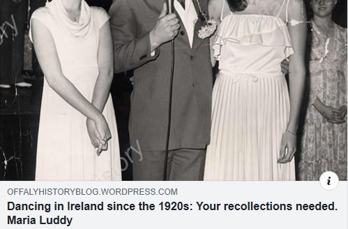 OffalyLibraries's tweet photo. We may not have been out dancing over Christmas this year, but Maria Luddy is looking for memories and memorabilia from the dancing scene in Offaly over the years.
https://t.co/jmyZIjFb0m
#LocalStudies #OffalyLocalStudies @offalyhistory @offalycoco @LibrariesIre https://t.co/qpw6D8I5VN