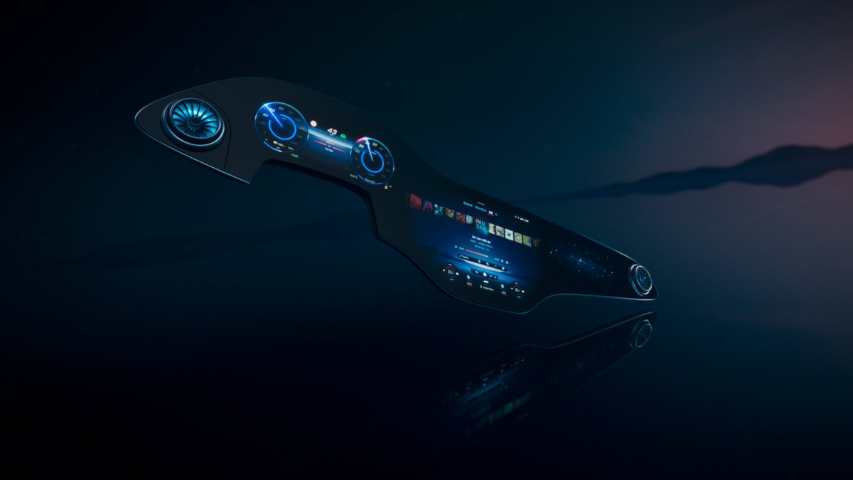 DRVRSCollective's tweet photo. Heard of a #hypercar, but ever come across a #hyperscreen? Set to debut in the upcoming #MercedesBenzEQS, the car maker's full-electric flagship, the massive digital dashboard is a seamless integration of what looks like three separate displays. Rad or fad? @MercedesBenz https://t.co/NPtNOSHN0o