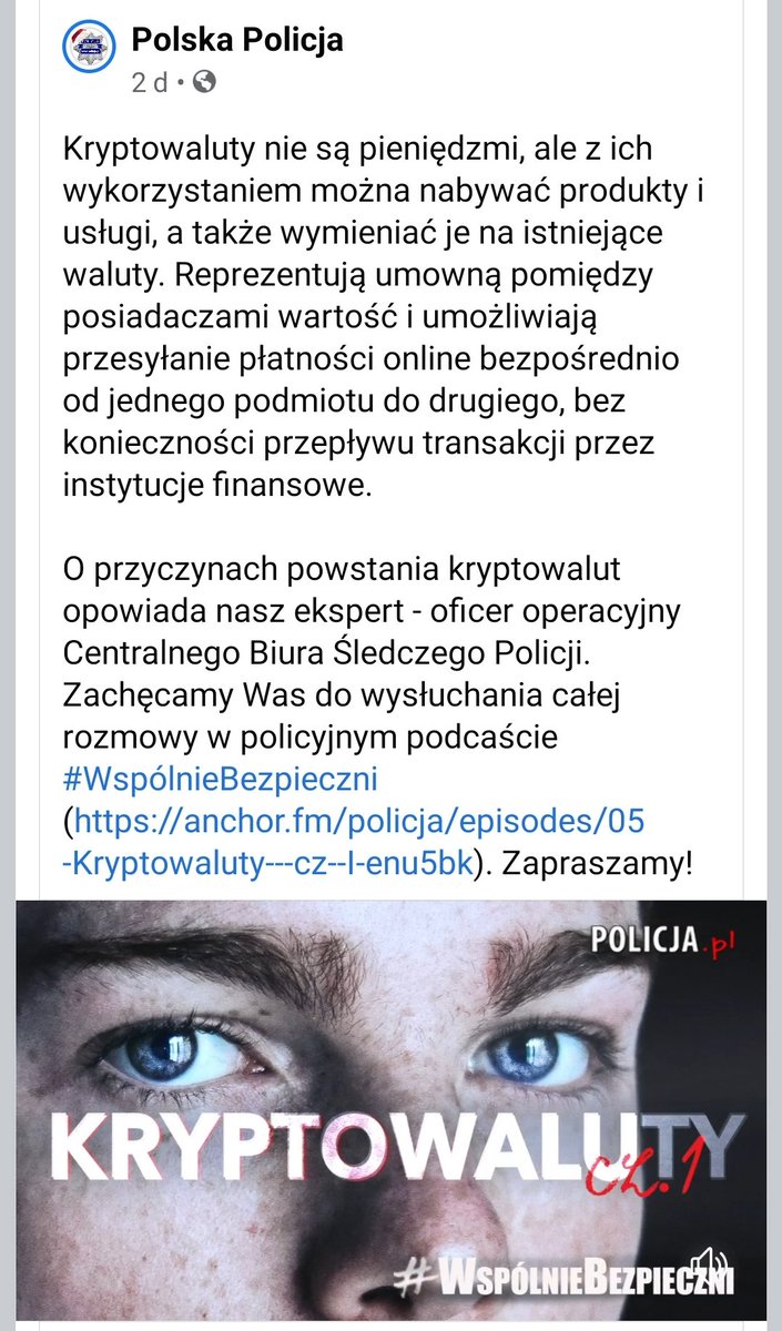 krphPL's tweet image. plus że zamiast straszyć krytpo jest informacja i zachęcenie do edukacji @PolskaPolicja #radcaprawny #kryptowaluty #bitcoin