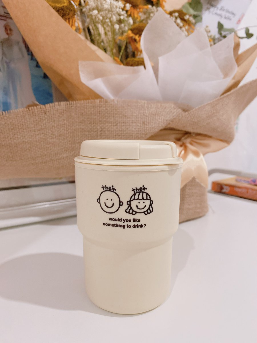 Reusable cup that hubby always brings to the his workplace.