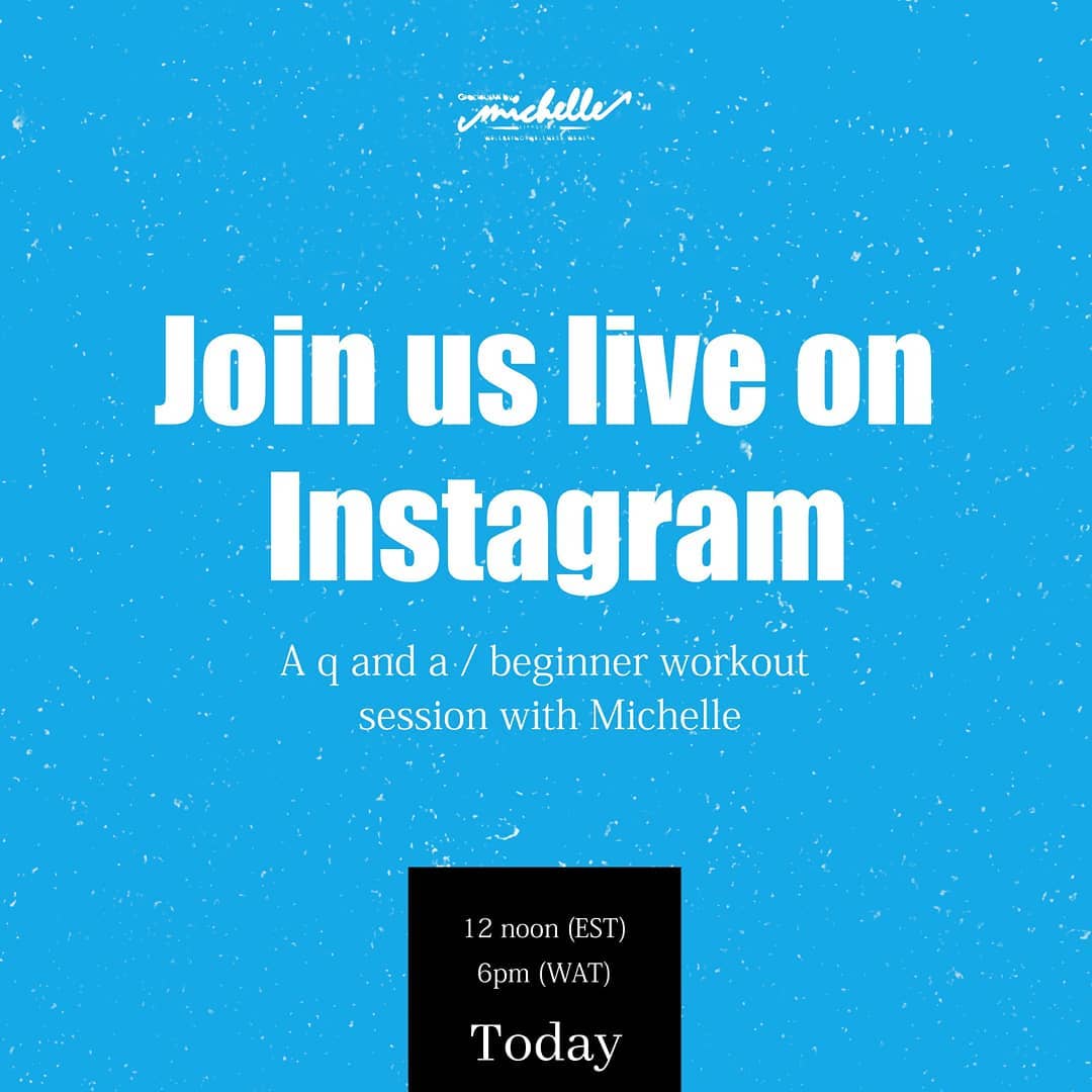 gracious_mi's tweet image. Happy Sunday 😄

Its today! Our beginner live workout session/q and a session.

Bring your exercise mat and of course, your questions
 6pm( West african time)
12noon ( Eastern standard time)

#Graciousmilifestyle 
#beginnerworkouts