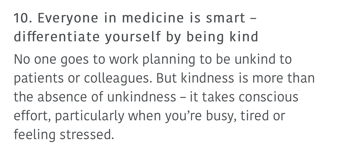 nedlatham's tweet photo. 10/ Everyone in medicine is smart – differentiate yourself by being kind
#TipsForNewDocs https://t.co/FKW6vsrmQT