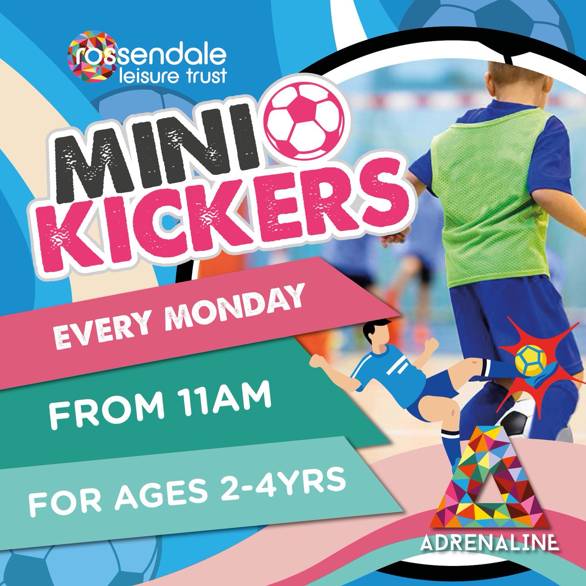 Mondays are for mini kickers! Every Monday morning, get your boots and increase your football skills. As a great introduction to co-ordination skills in your young ones. Book your space by calling 01706 227016 now.