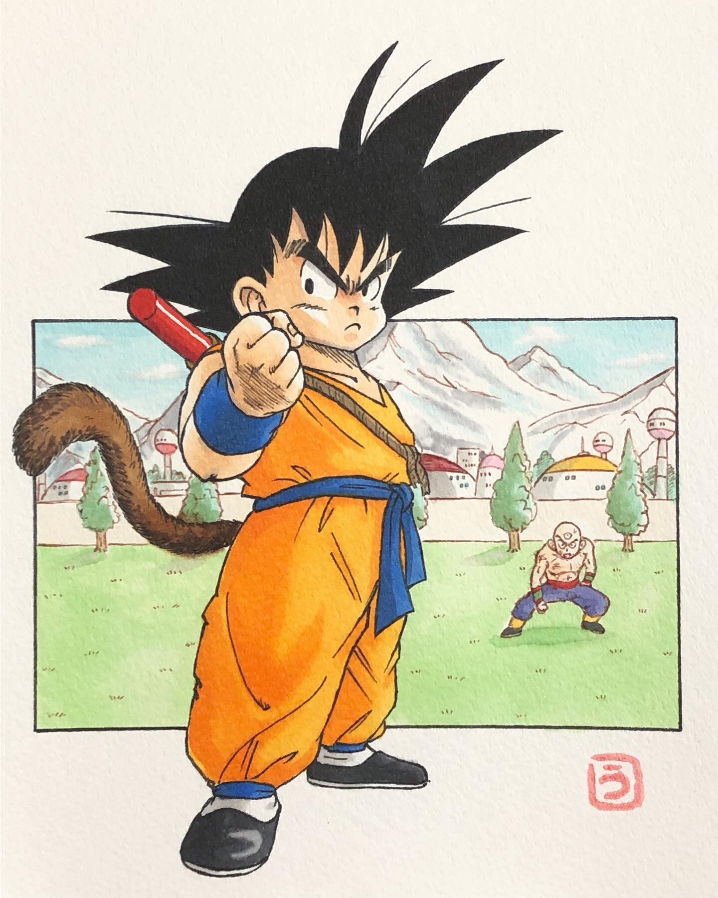 ドラゴンボール イラスト 1993年 特別描き下ろし 悟空 A4サイズ