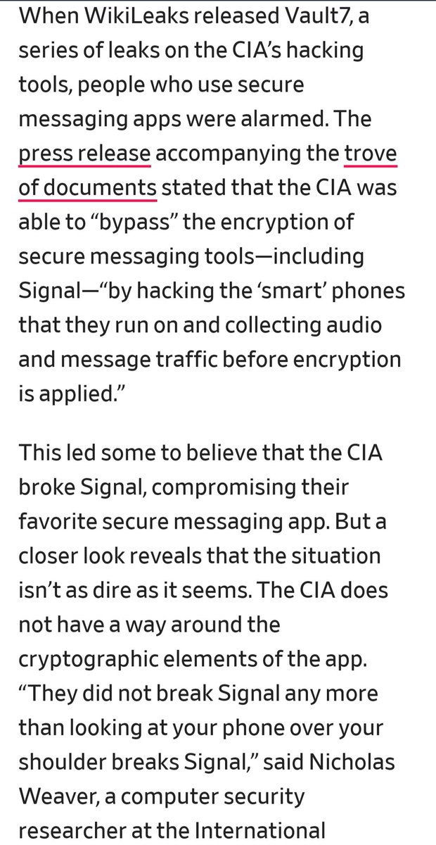 Another Red Flag. Signal is not compromised. What's compromised is the operating system of the phone in which Signal is installed.